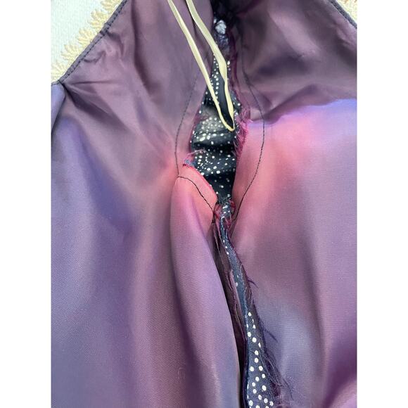 Vintage Dress Navy Blue White Print Maxi Long Prairie Regency - Picture 7 of 11